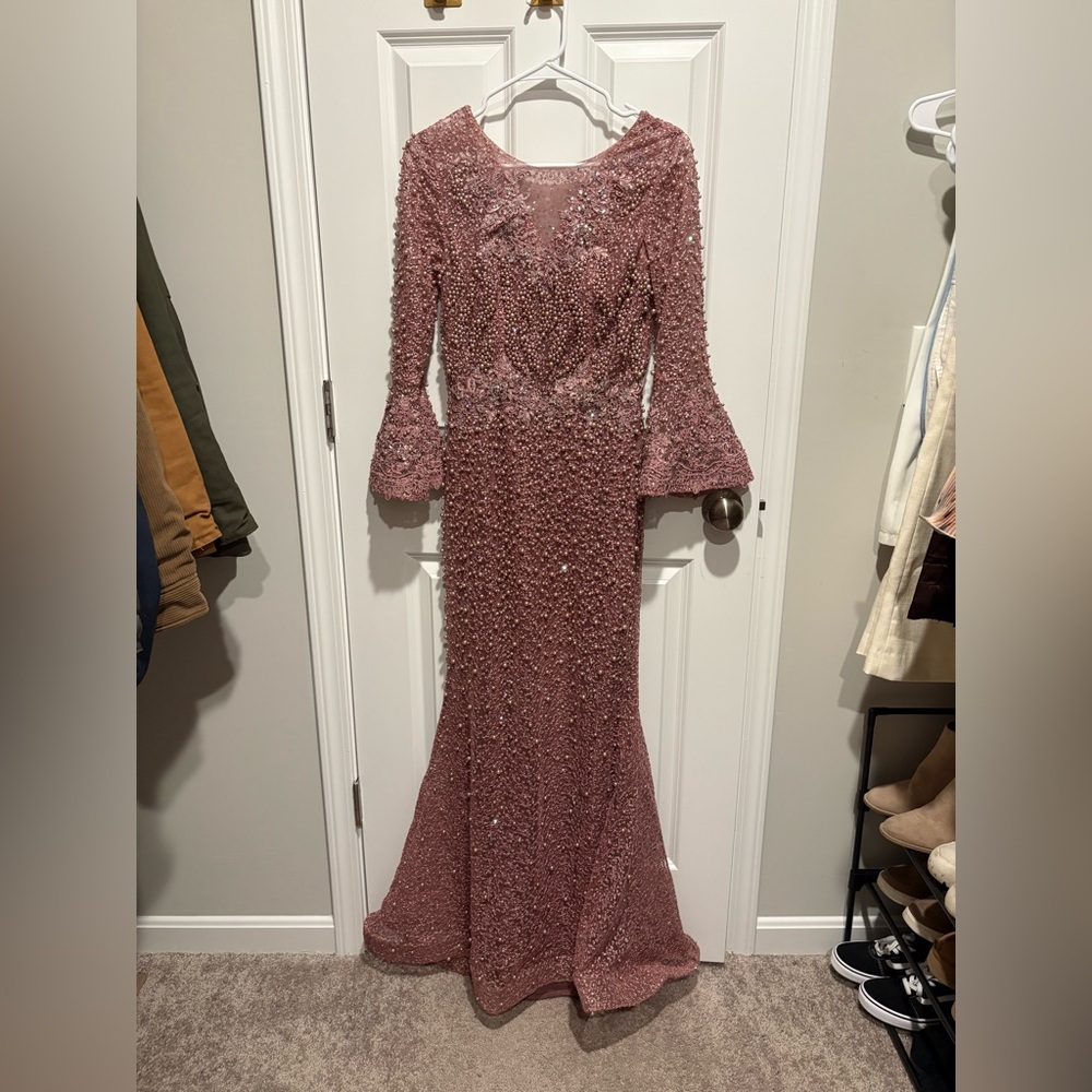 Pearly Mauve Evening Gown